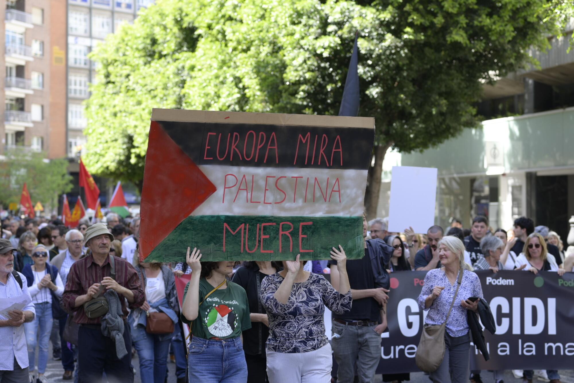 Cartel mani palestina 21 abril valencia